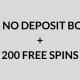 $200 no deposit bonus + 200 free spins for real money